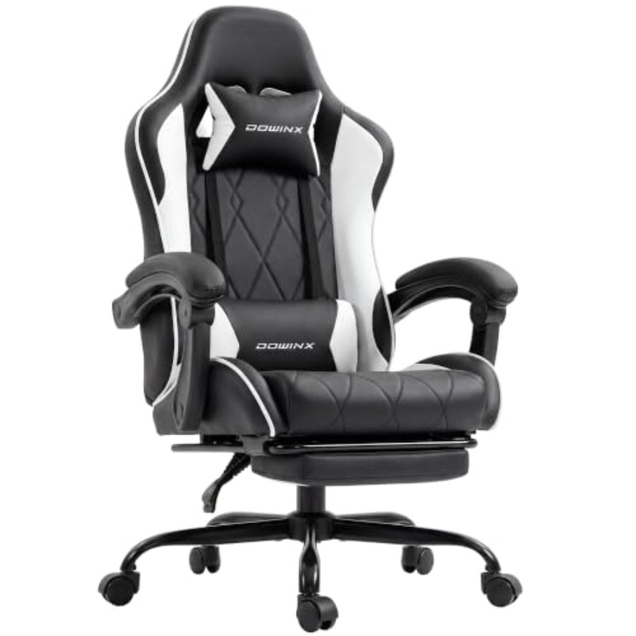 Ergonomic Office Chair - Krzesło do gier z podnóżkiem, ergonomiczne