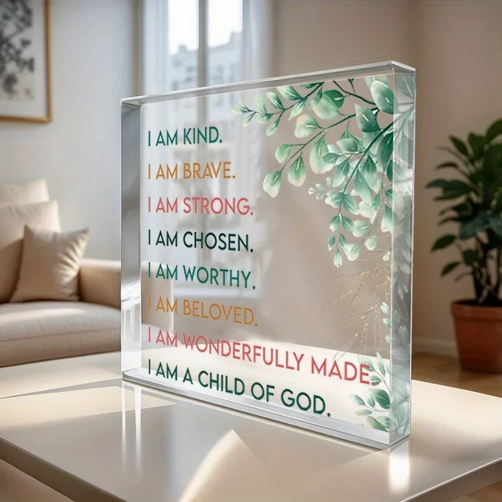 Home Office Room Inspiration - CIFBUY Akrylowa Tabliczka Inspiracyjna Jestem Odważna