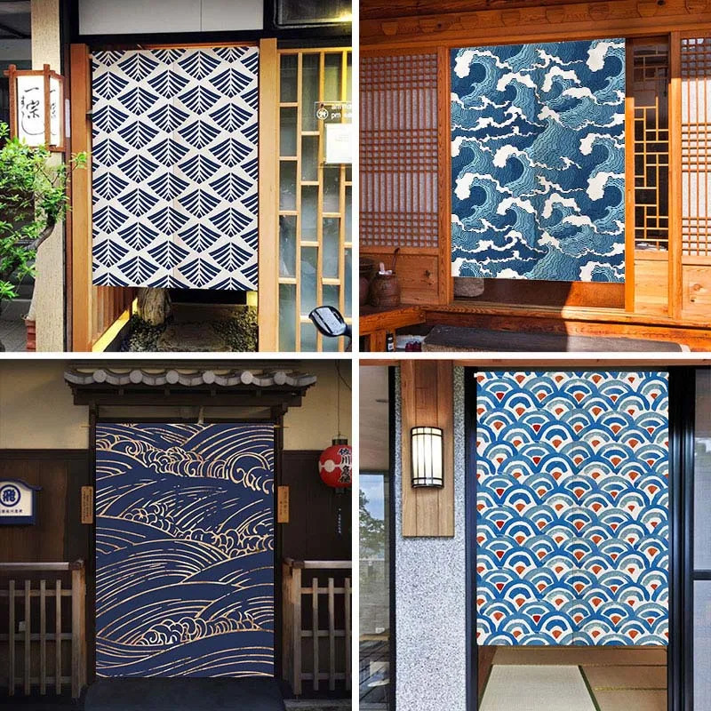 Home Office Room Inspiration - VIKAMA Ukiyo-E Inspiracja Wielką Falą, Zasłona
