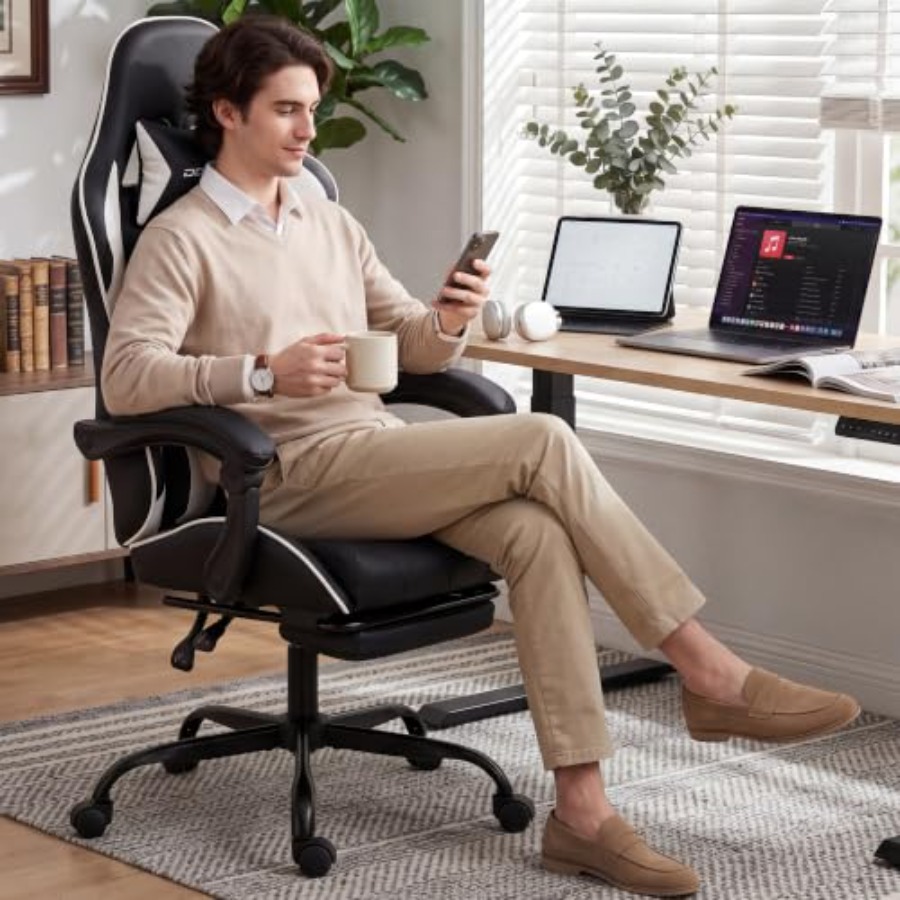 Krzesło do gier z podnóżkiem,  – Ergonomic Office Chair recenzja i cena