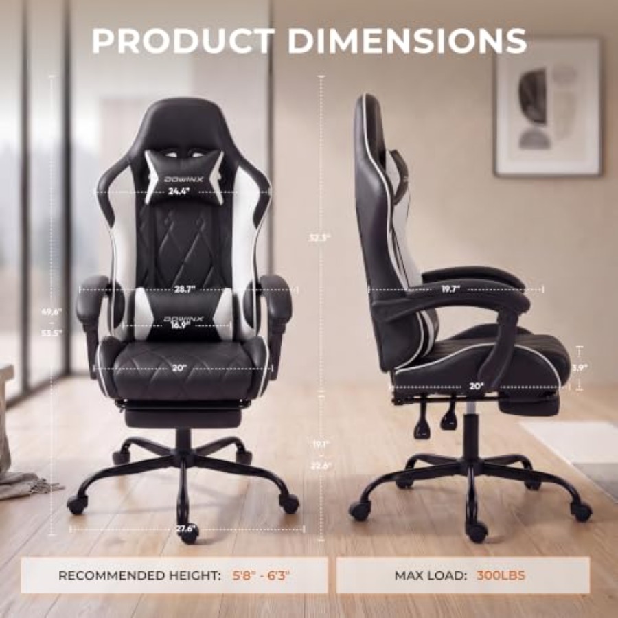 Krzesło do gier z podnóżkiem,  – Ergonomic Office Chair recenzja i cena