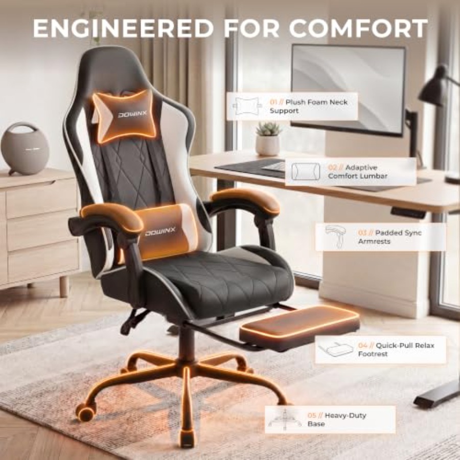Krzesło do gier z podnóżkiem,  – Ergonomic Office Chair recenzja i cena