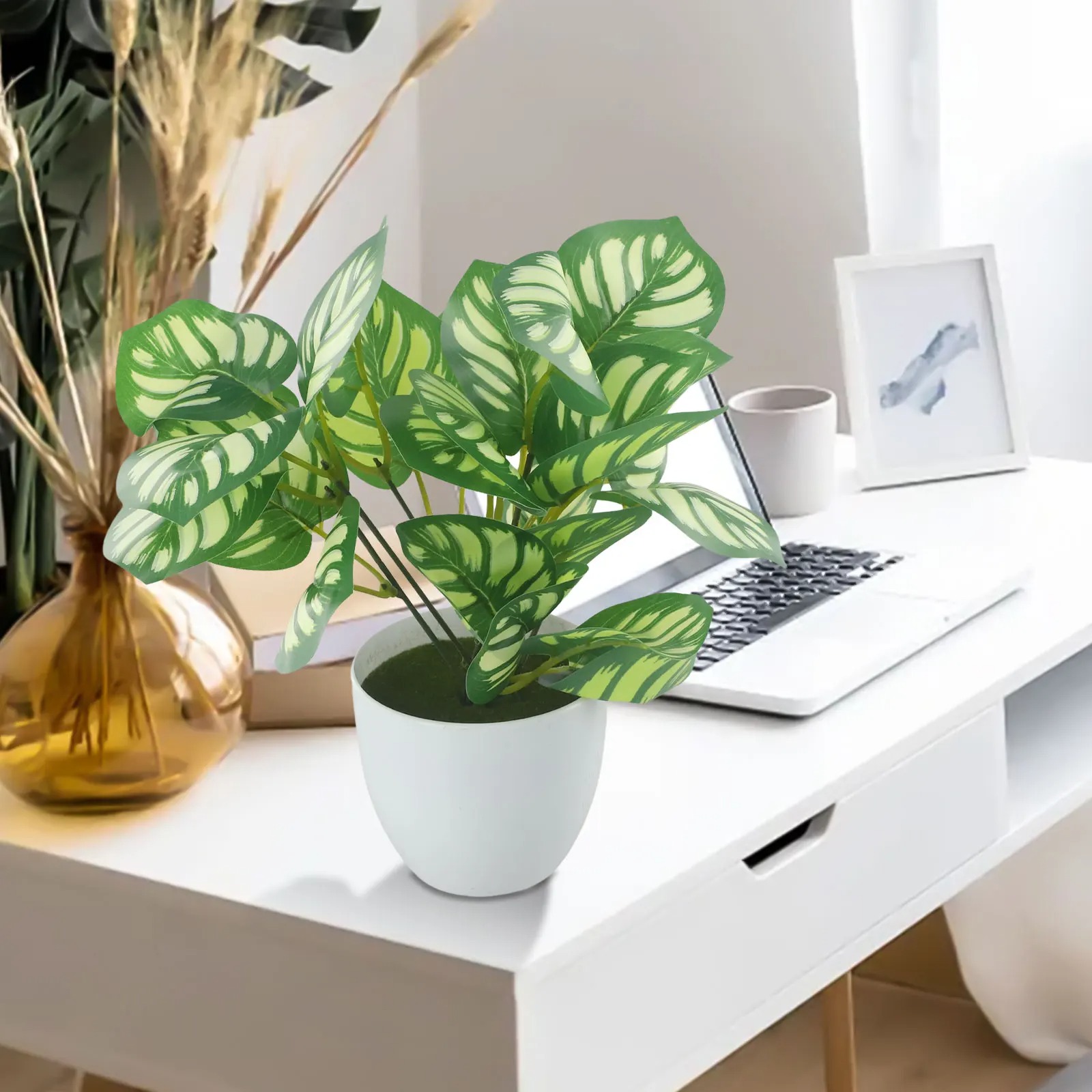 1PC Sztuczne liście Doniczka B – Home Office Layout recenzja i cena